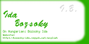 ida bozsoky business card